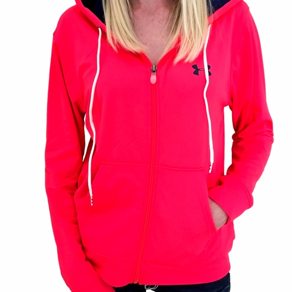 NWT UNDER ARMOUR COLDGEAR ZIP HOODIE CRIMSON BLUE - Picture 6 of 7